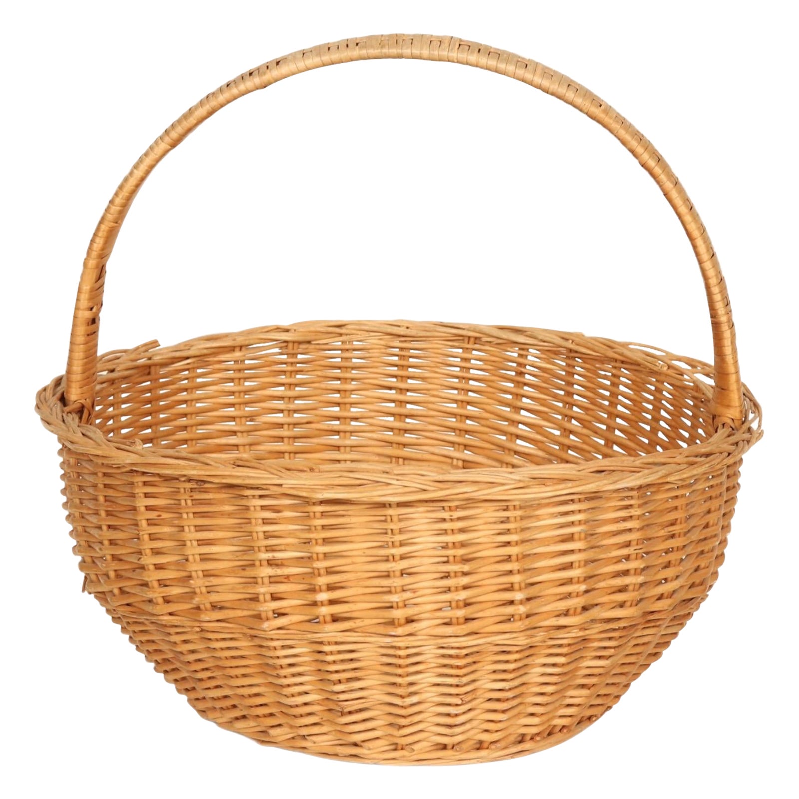 Woven Wicker Shopping Basket