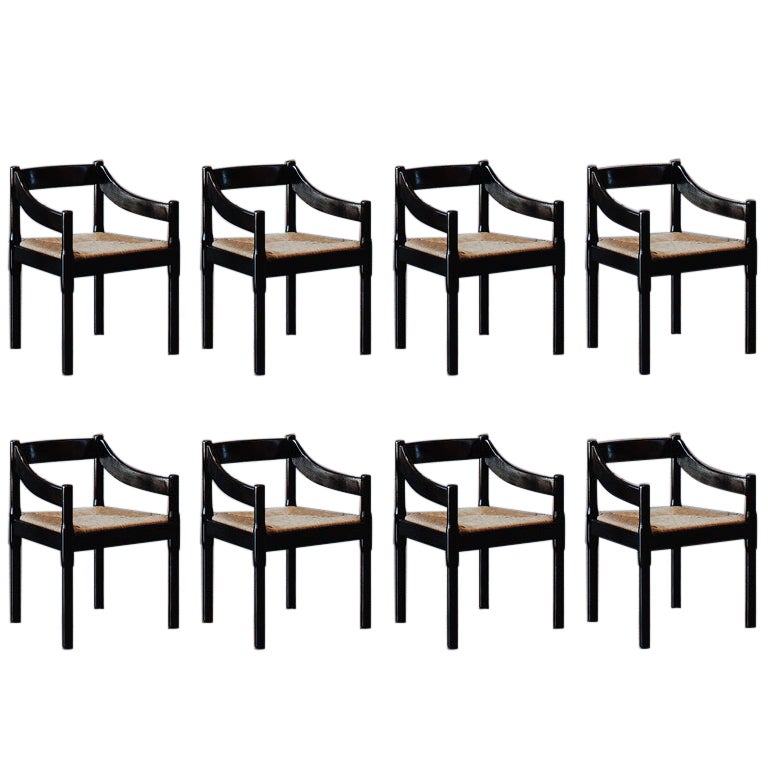 Vico Magistretti "Carimate" Dining Chairs for Cassina, 1960, Set of 8