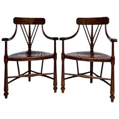 Pair of Amazing and Rare Windsor-Type Chairs with Provenance