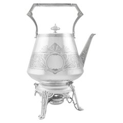 Bouilloire victorienne en argent sterling