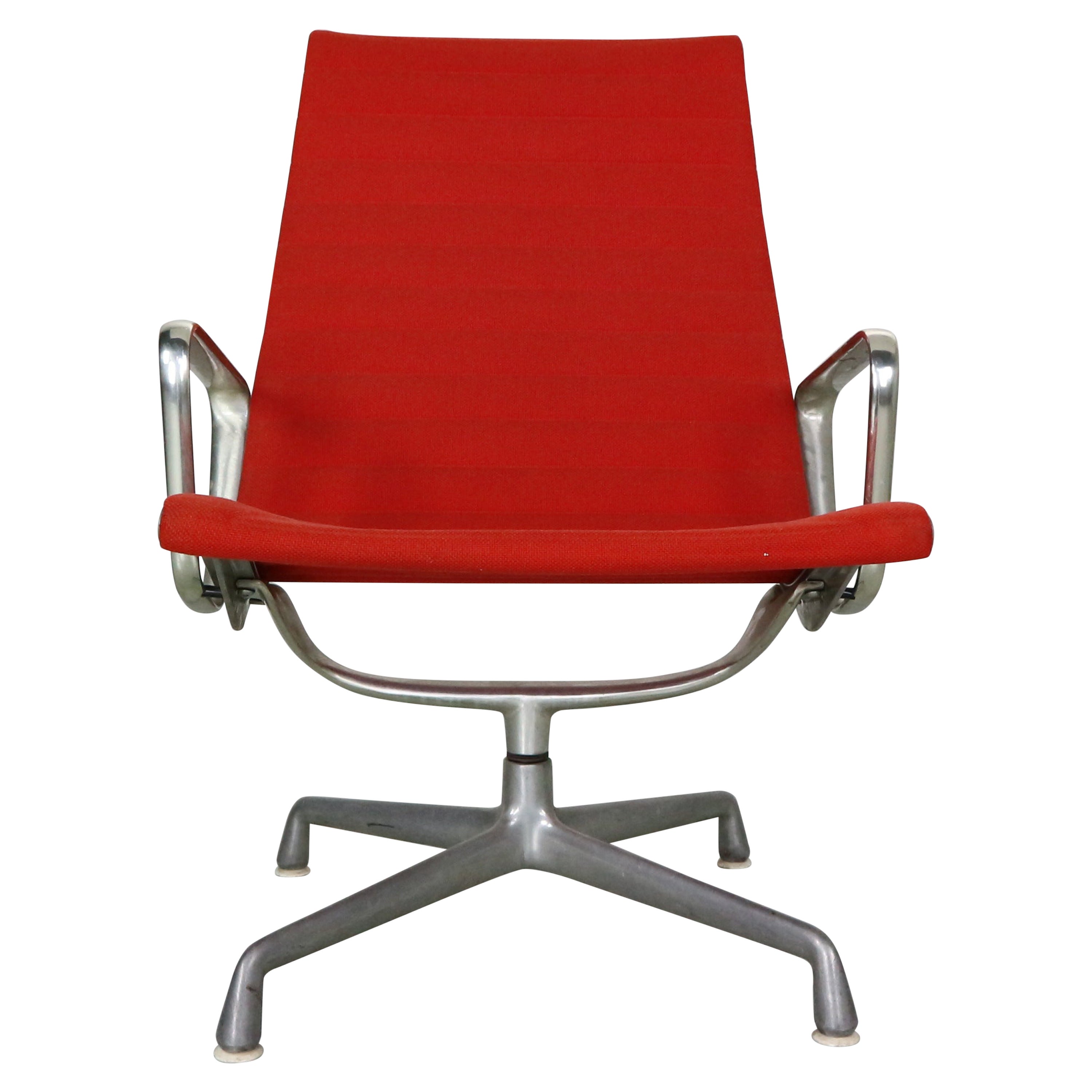 Charles Eames for Vitra "Ea 116" Hopsack Red Office Swivel Armchair, 1980 For Sale