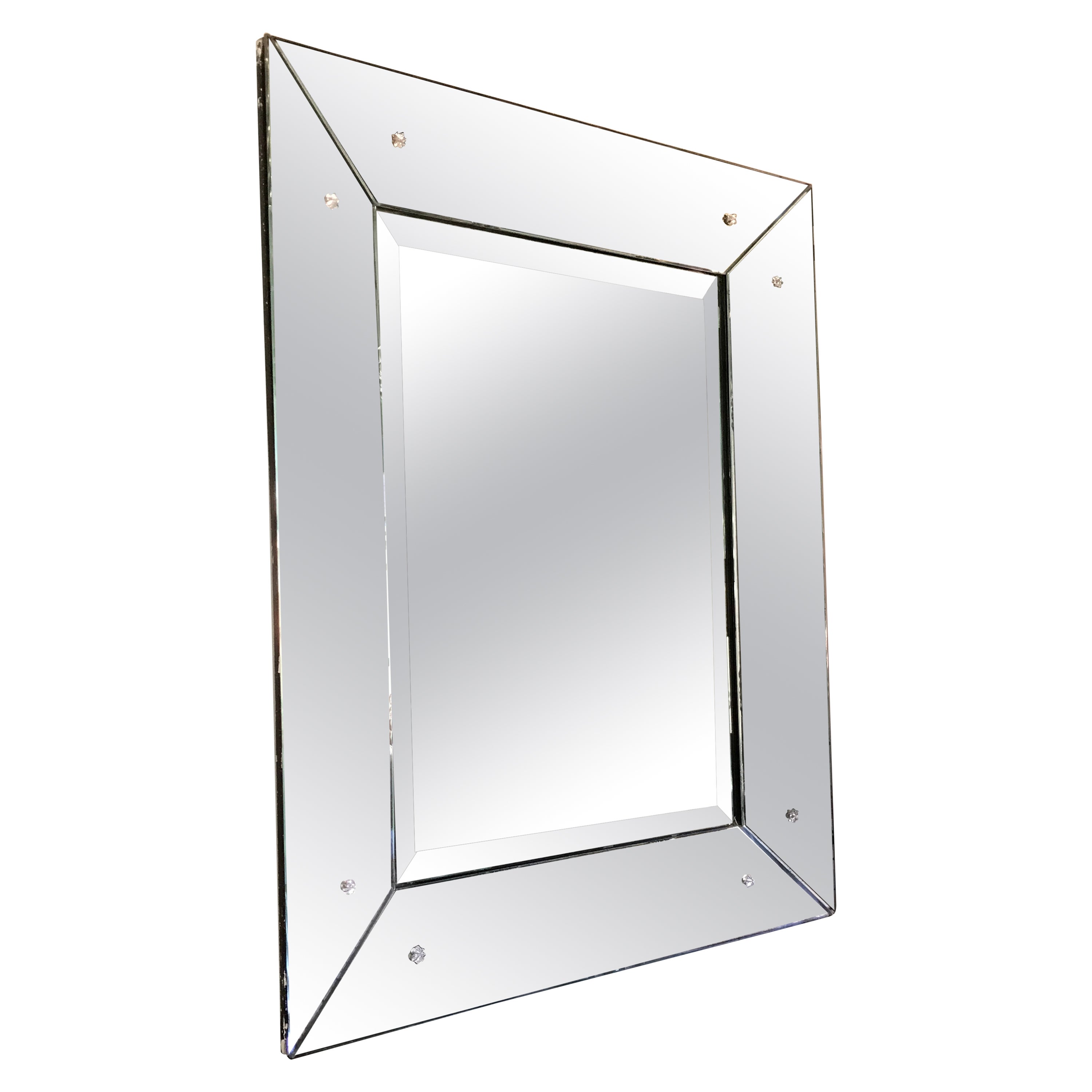 Orbis Beveled Bronze Tinted Round Elegant Mirror with a Black Frame