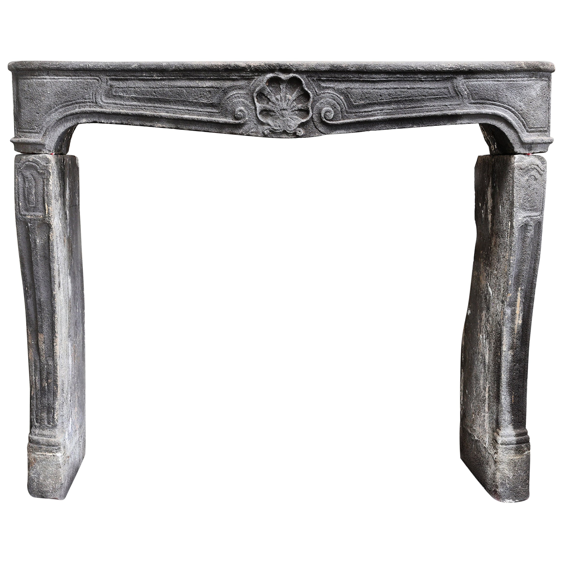Fireplace Surround  Lava Stone  19th Century  Style of Louis XV For Sale