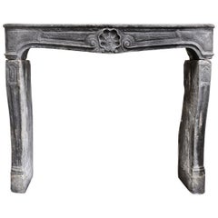 Antique Fireplace Surround  Lava Stone  19th Century  Style of Louis XV