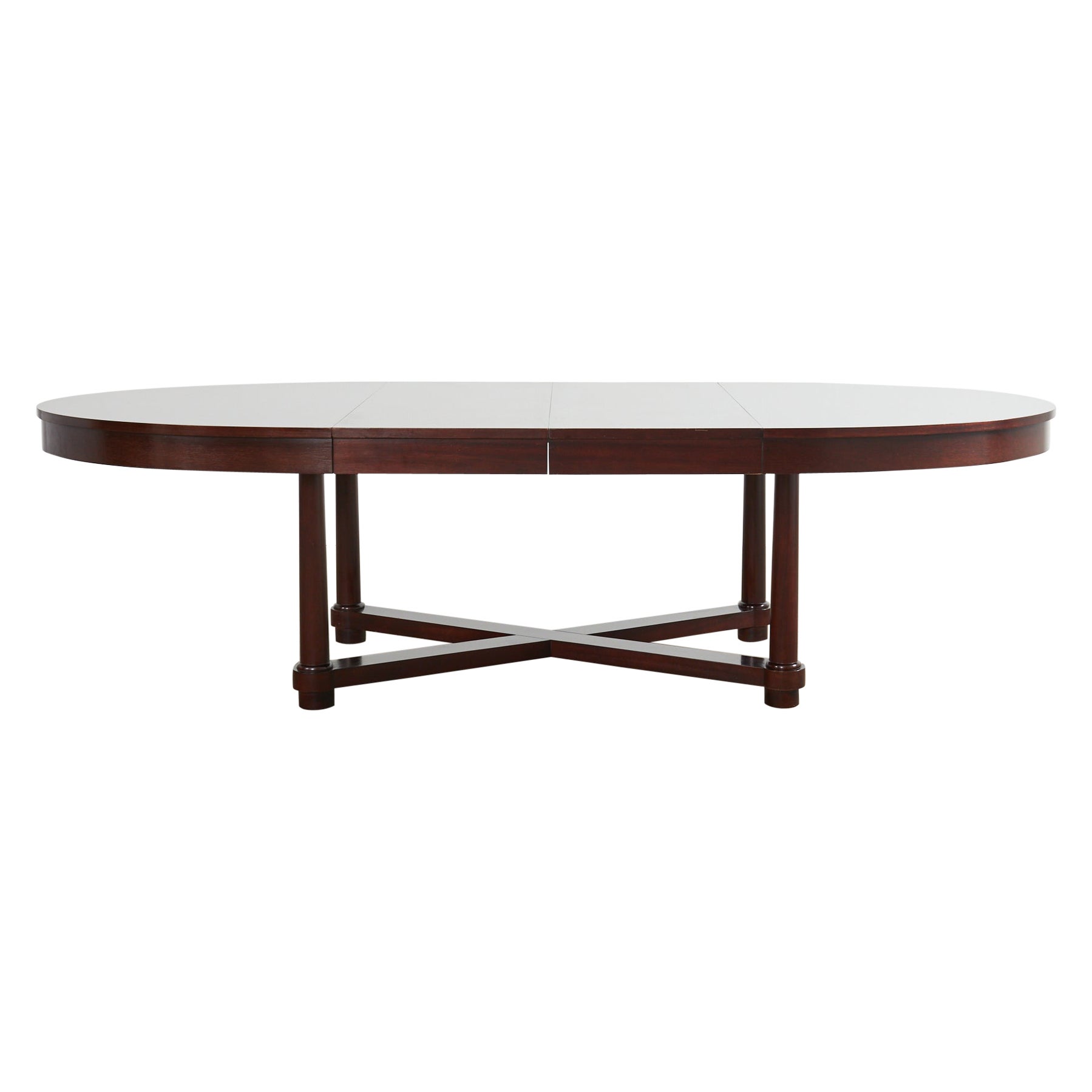 Barbara Barry for Baker Neoclassical Mahogany Extending Dining Table
