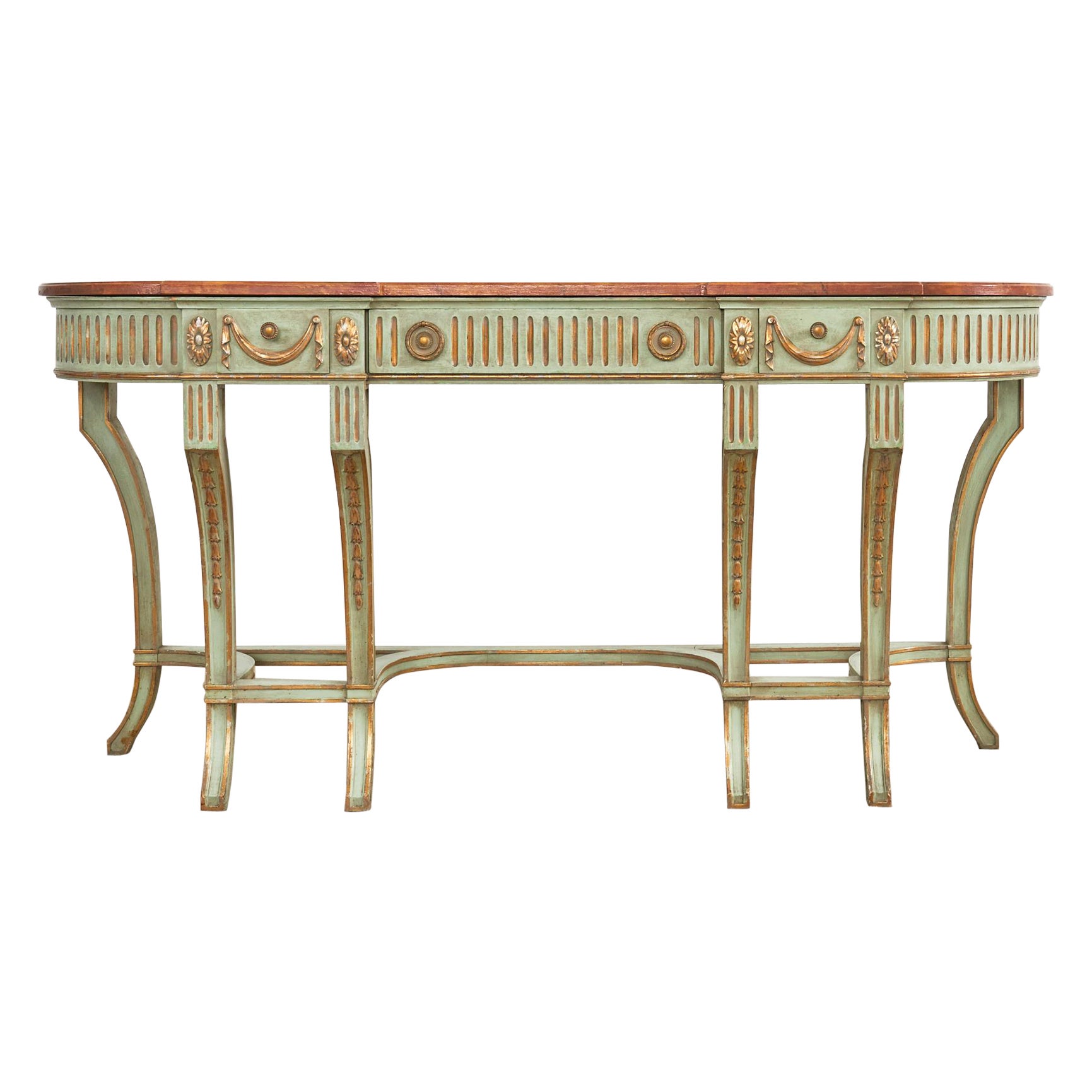 French Neoclassical Style Faux Marble Console by Ira Yeager For Sale
