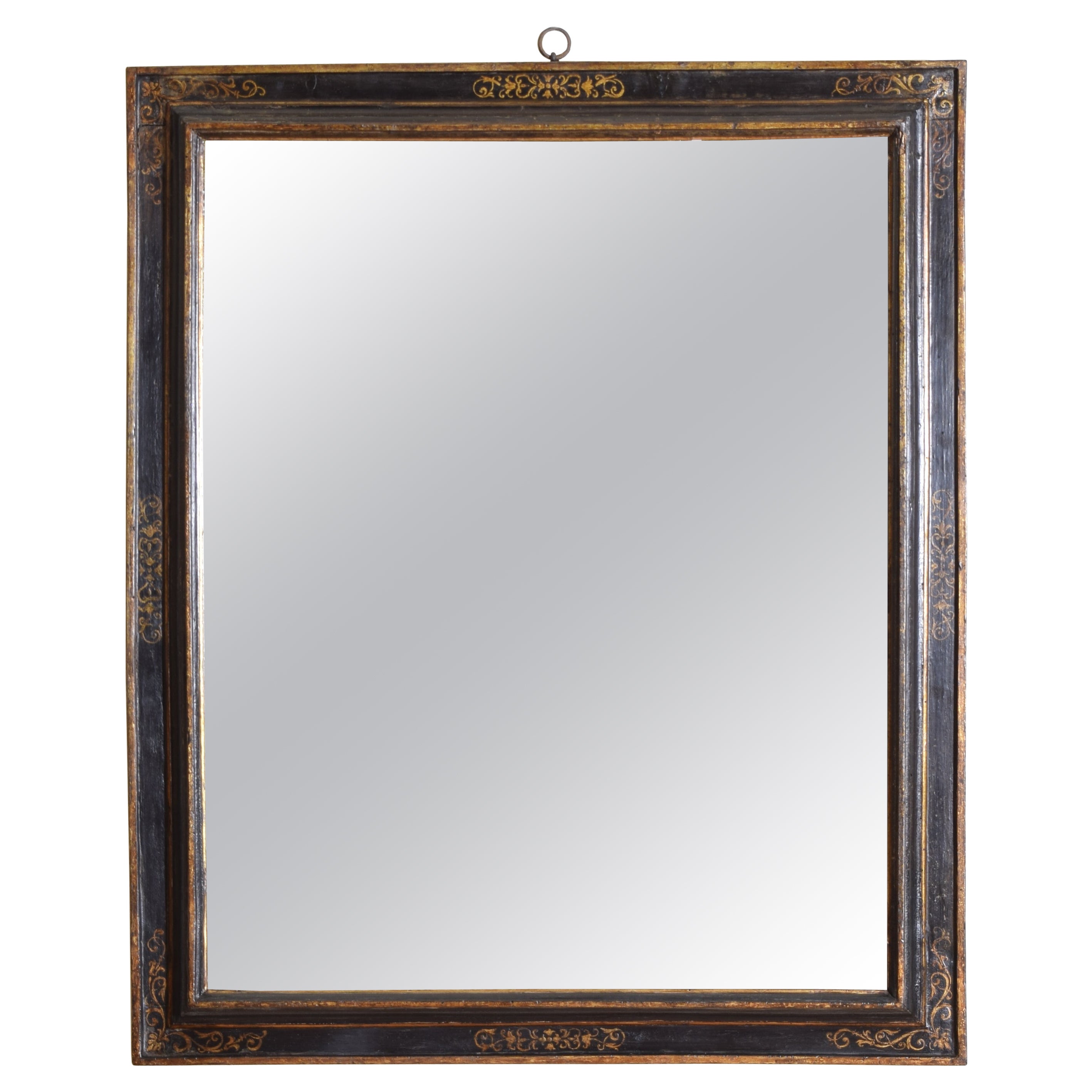 Italian, Firenze, Late Renaissance Period Ebonized, Gilt, Stencil Gilt Mirror