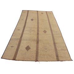 Mid-20th Century Retro Moroccan Leather Tuareg Rug North Africa