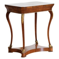 Italian, Lucca, Late Empire Period Walnut and Giltwood 1-Drawer Table, ca. 1820