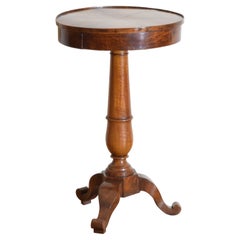 Italian, Emiliana, Walnut 1-Drawer Side or Small Center Table, Ca. 1830-1840