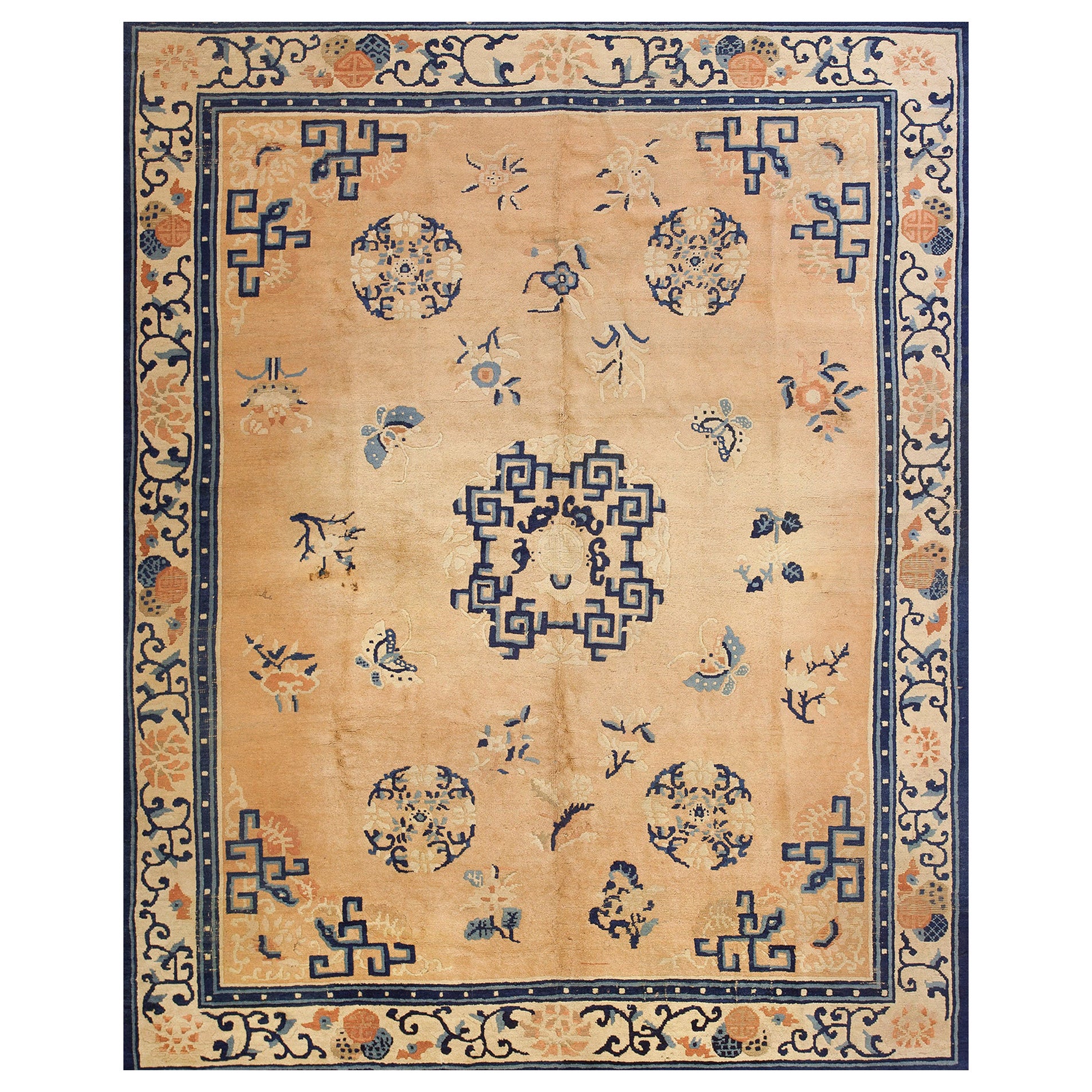 Tapis chinois Ningxia de la fin du 19ème siècle ( 8'' x 9''6"" - 245 x 290 )