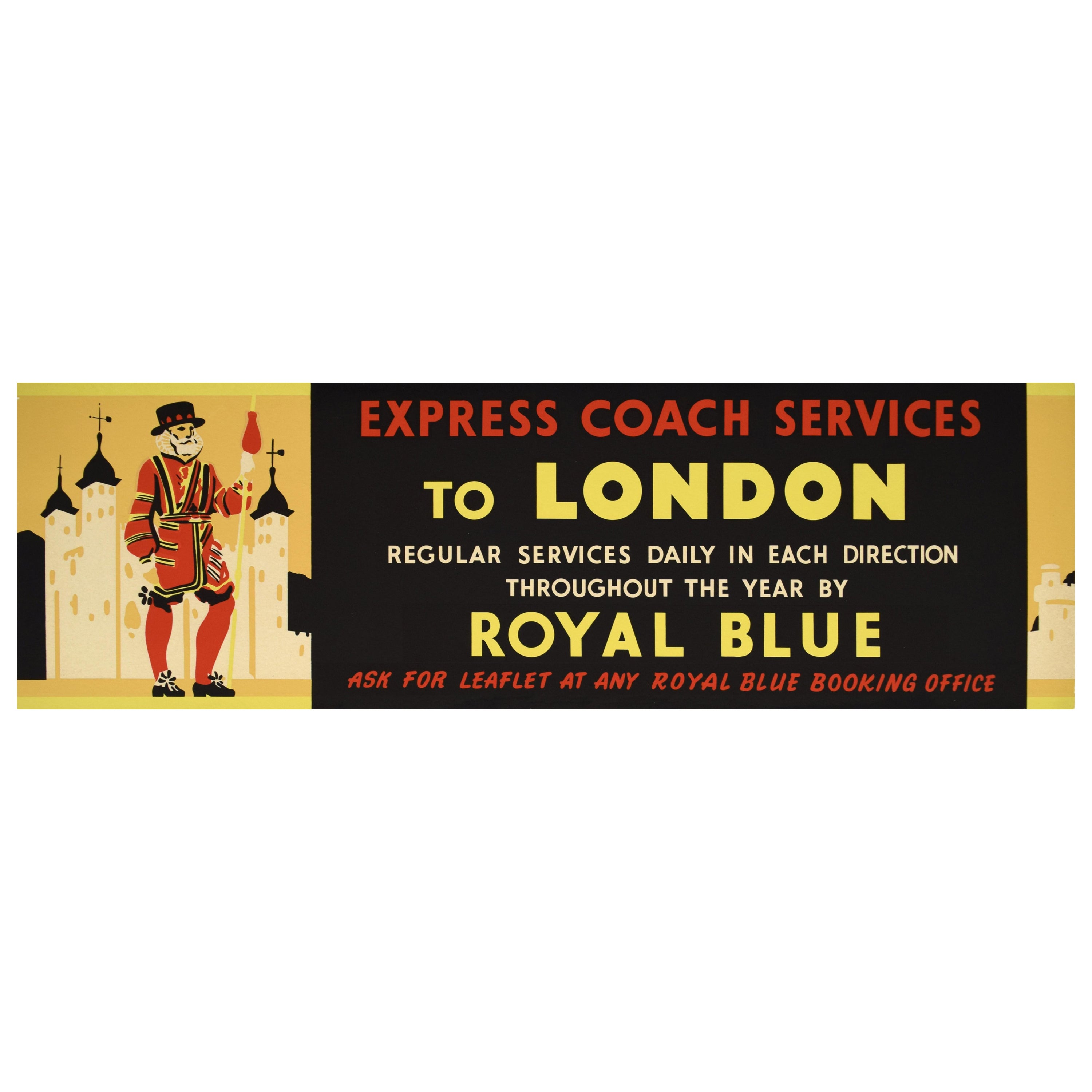 Affiche de voyage de Londres des années 1960 