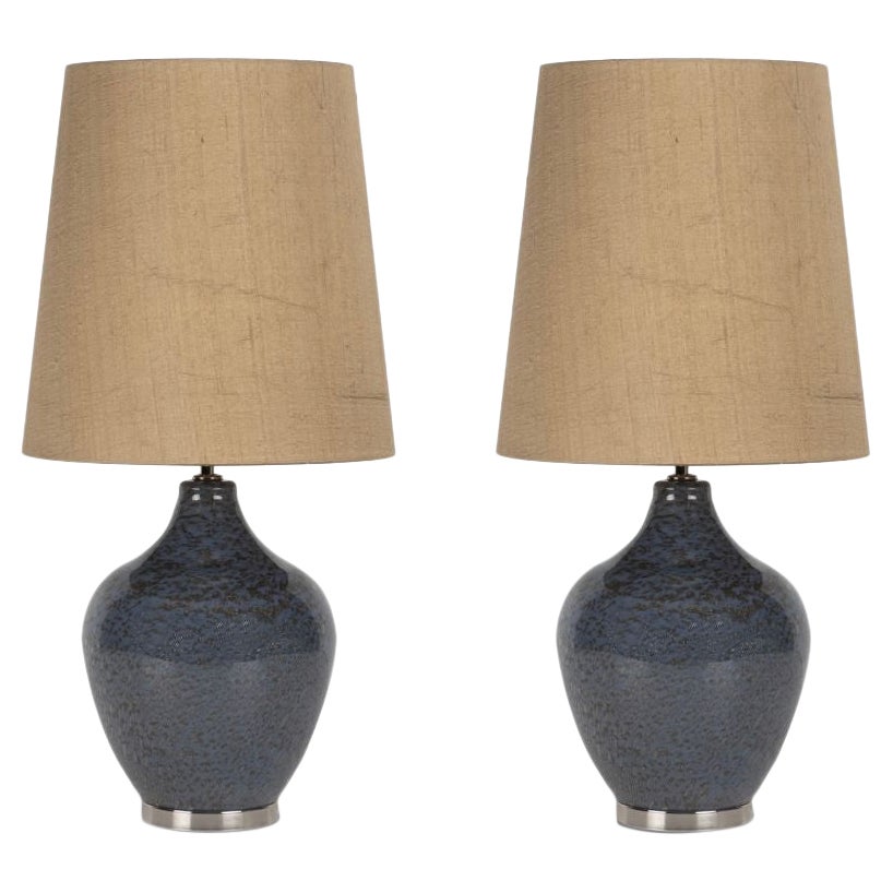 Set of 2 Table Lamps, Mateus Table Lamp, Brown Lampshade, Handmade in Portugal