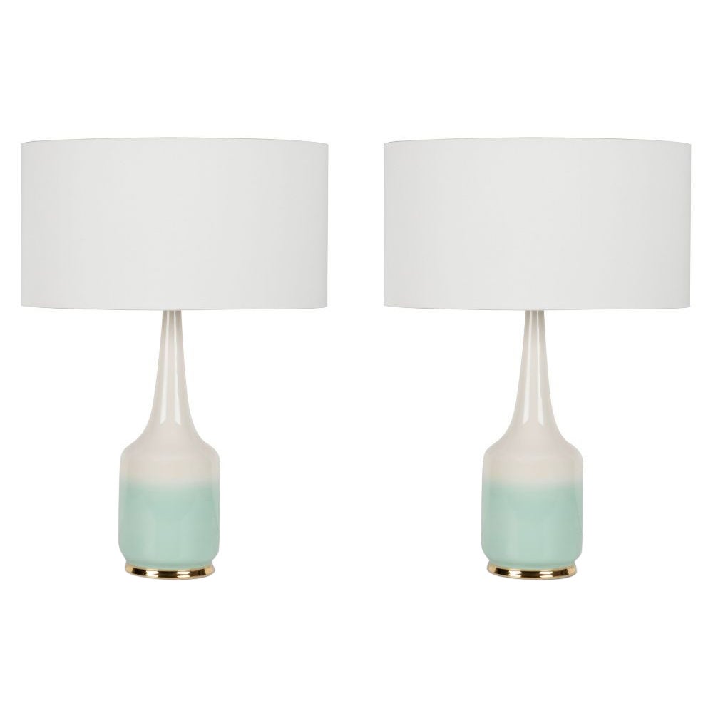 Set of 2 Table Lamps, Melo Table Lamp, Cream Lampshade, Handmade in Portugal For Sale