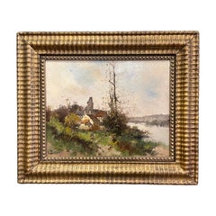  19th Century Framed Landscape Oil Painting Signed L. Dupuy for E. Galien-Laloue