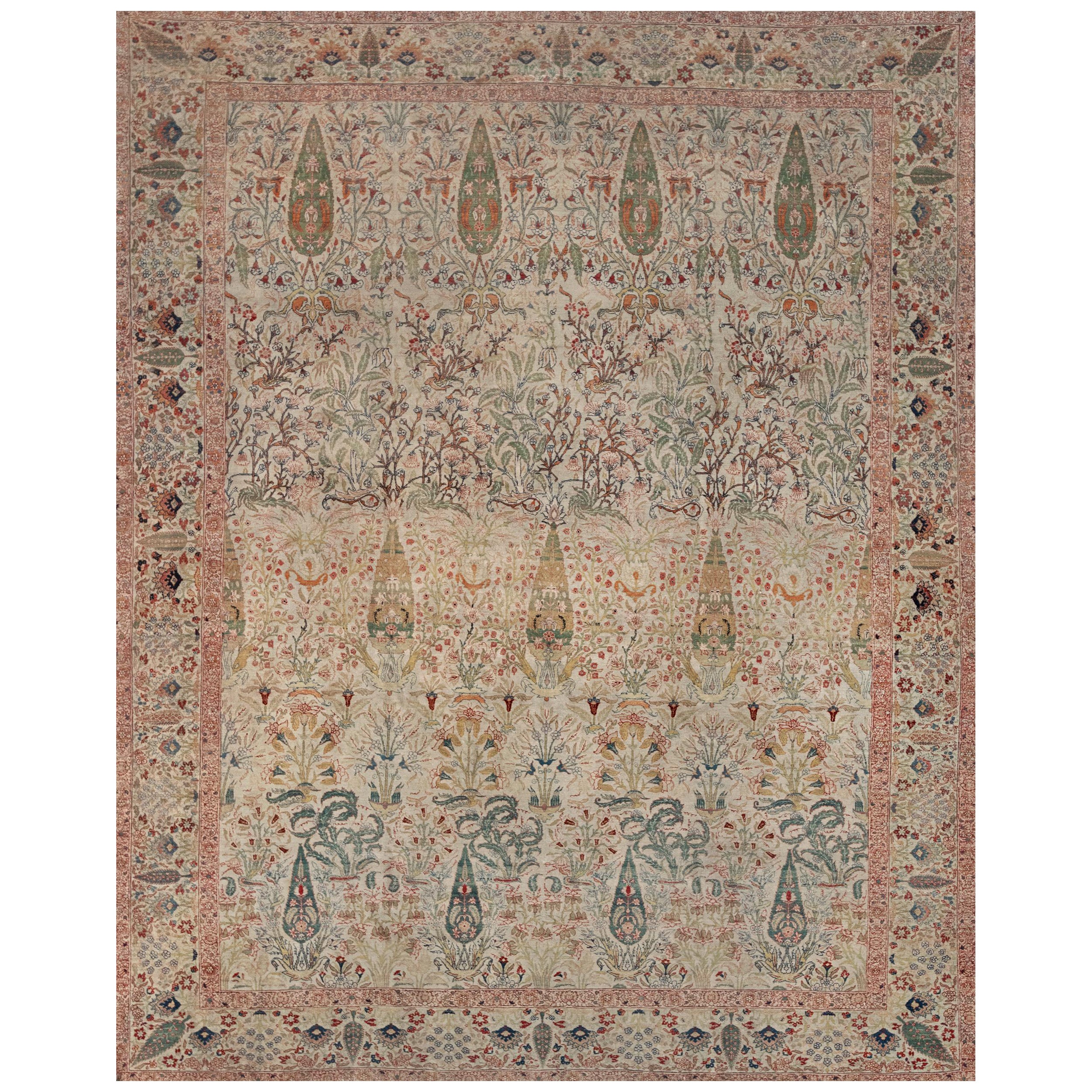 Antique Late 19th Century Hadji Jallili Persian Rug For Sale