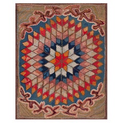 Tapis crocheté américain de la fin du 19e siècle ( 2'9" X 3'6" - 84 x 107 )