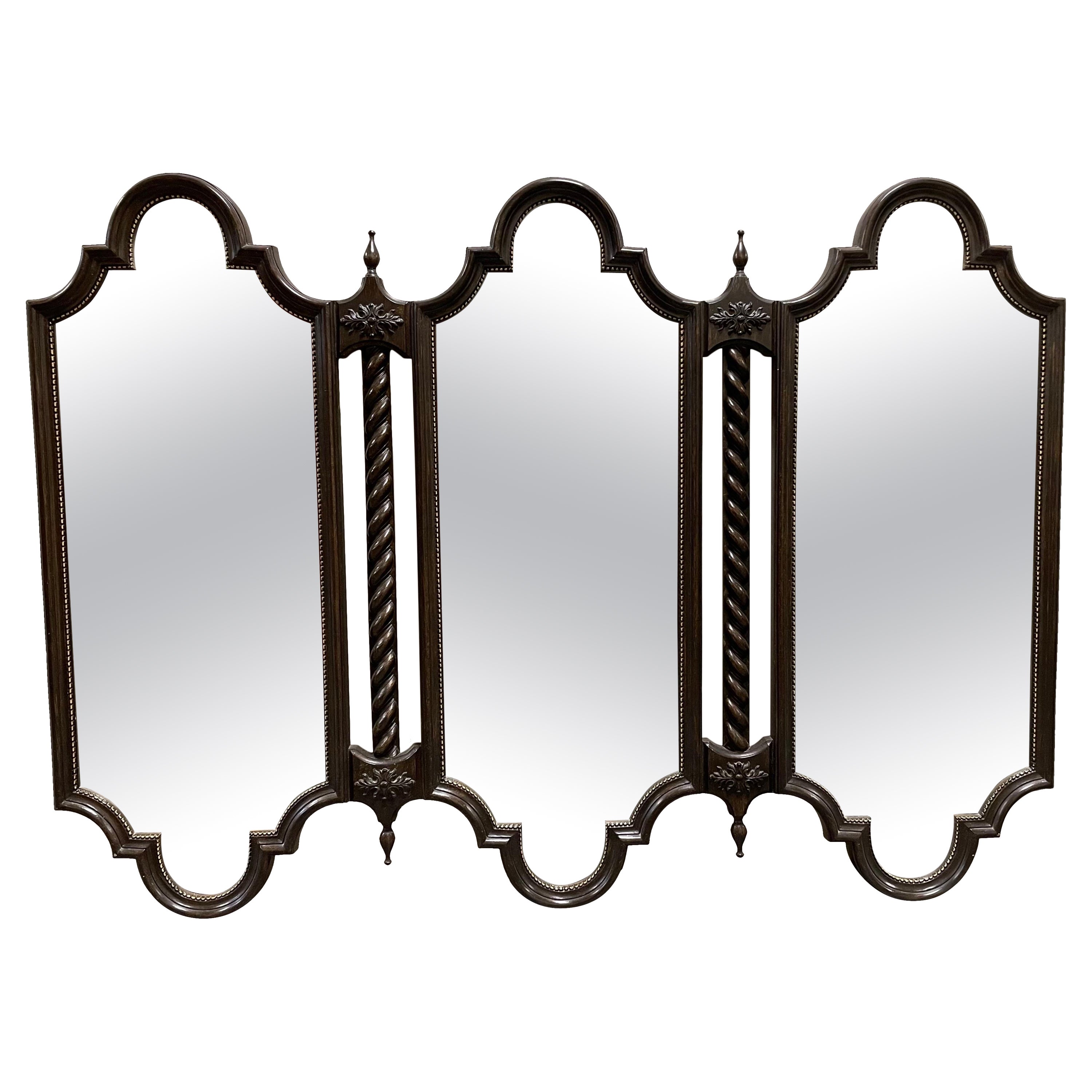1970s Vintage Mediterranean Style Triple Dresser Mirror For Sale