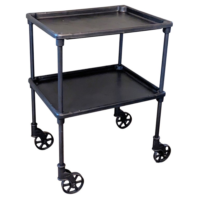 Vintage Industrial Bar Cart For Sale at 1stDibs