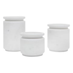 Set of 3 Pyxis Pots, White by Ivan Colominas