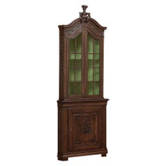 Used 19th Century French Louis XVI Hand-Carved Corner Cabinet