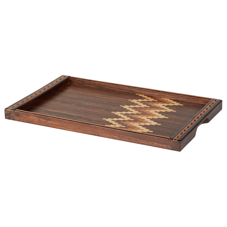 Don shoemaker for se al large decorative tray with chevron stripe for