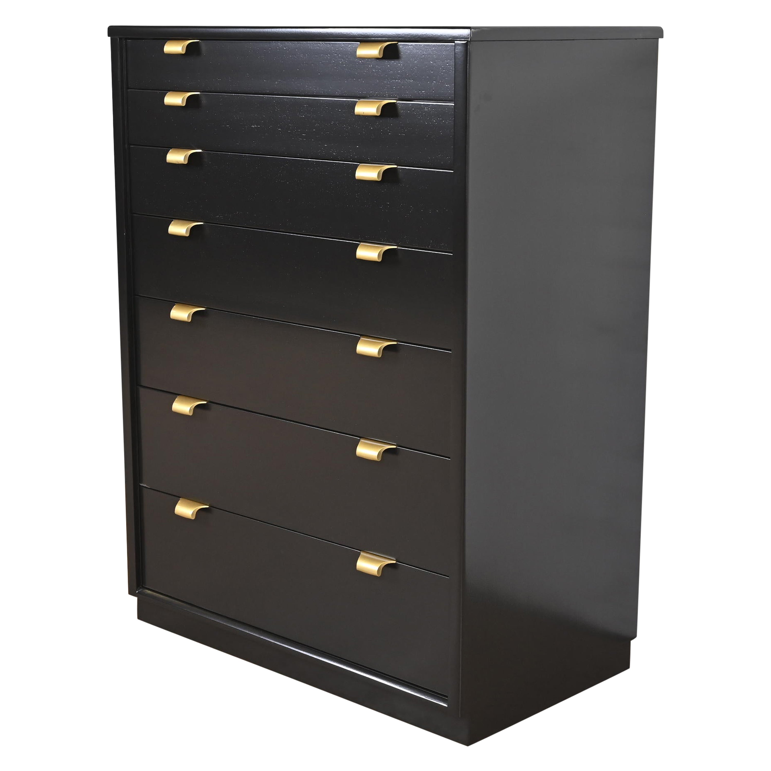 Drexel Composite Series Black Lacquer Dresser at 1stDibs
