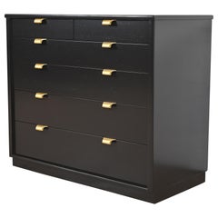 Edward Wormley for Drexel Black Lacquered Chest of Drawers, Newly Refinished