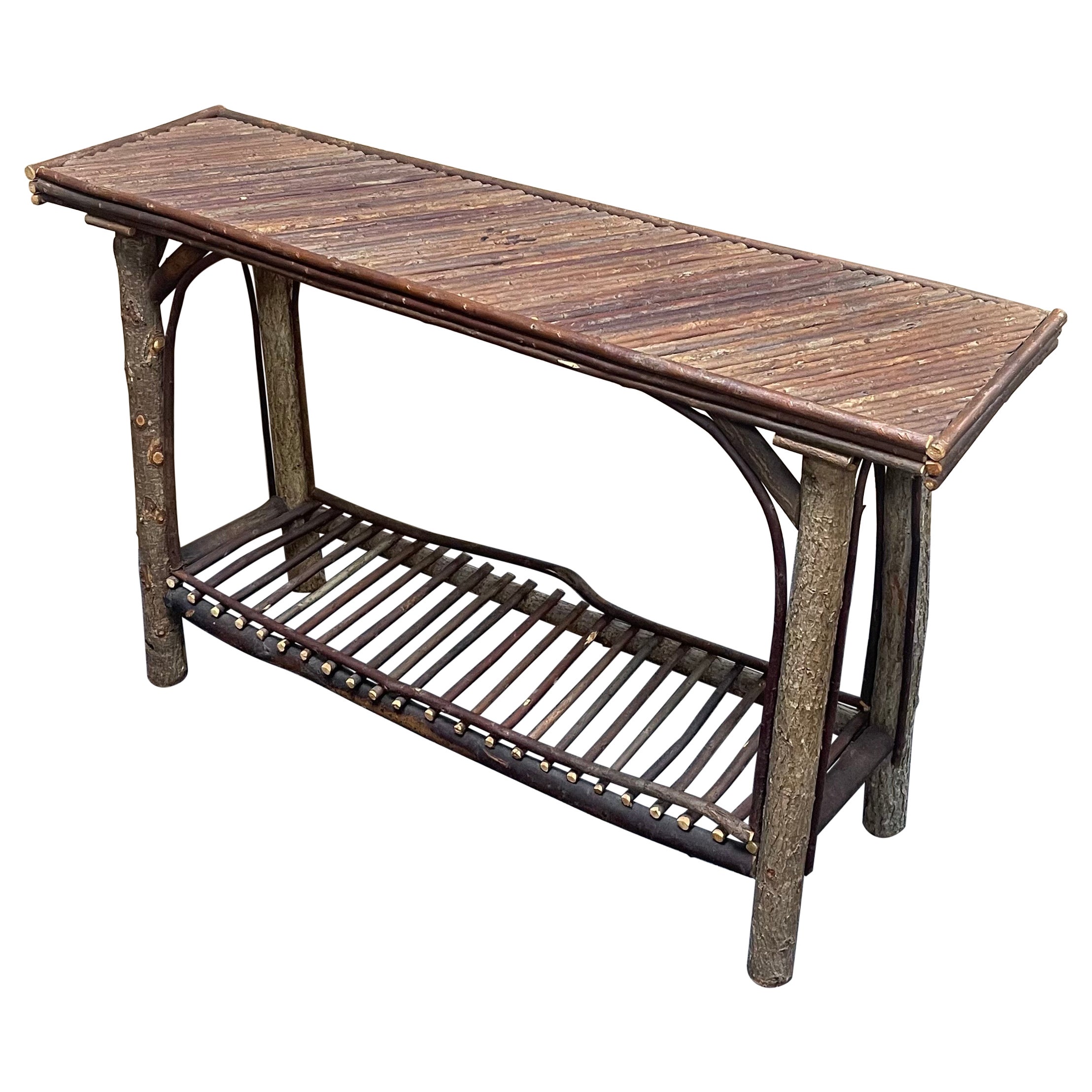 Rustic Branch and Twig Console Table For Sale