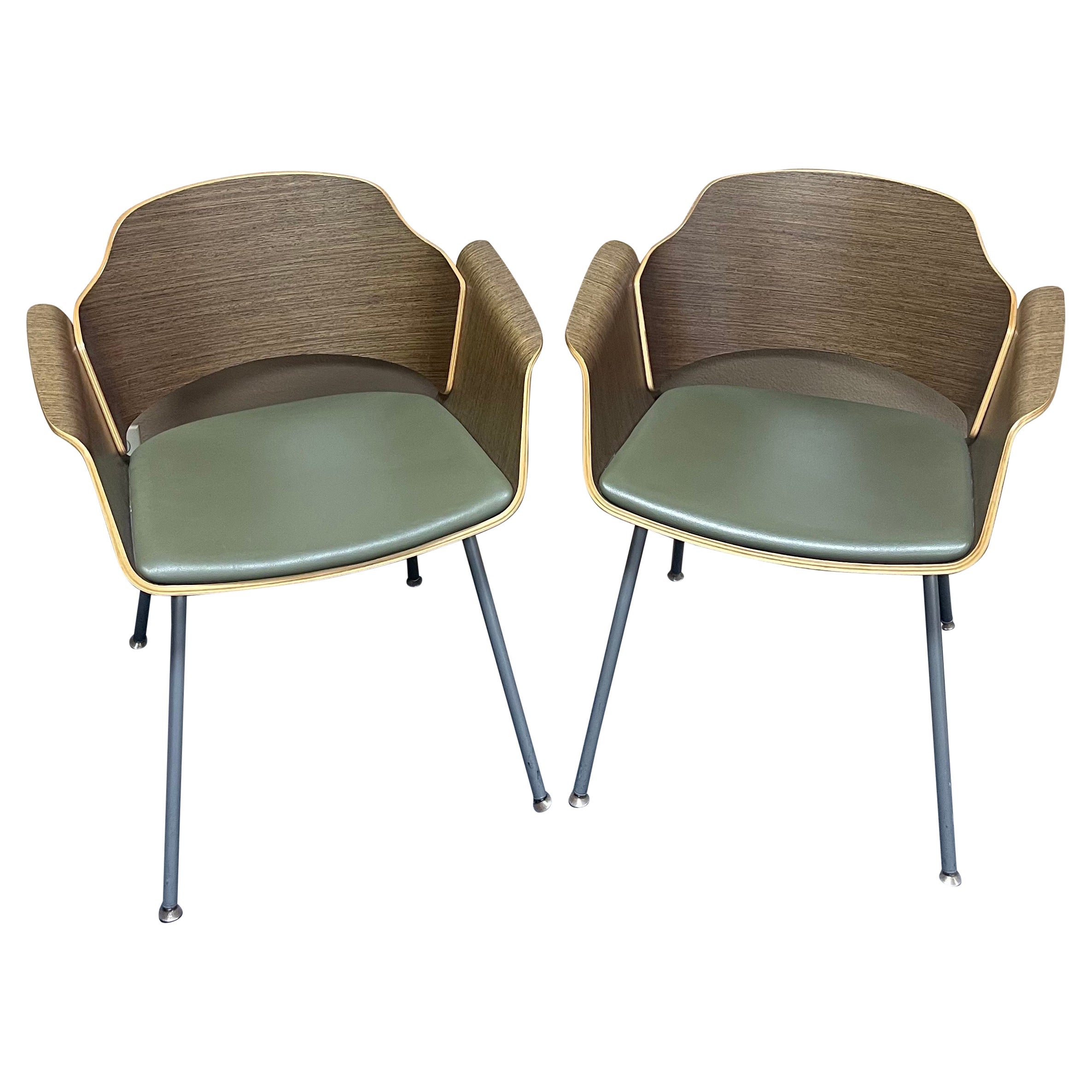 Pair of Vintage Bent Wood Lounge Chairs by Stylex