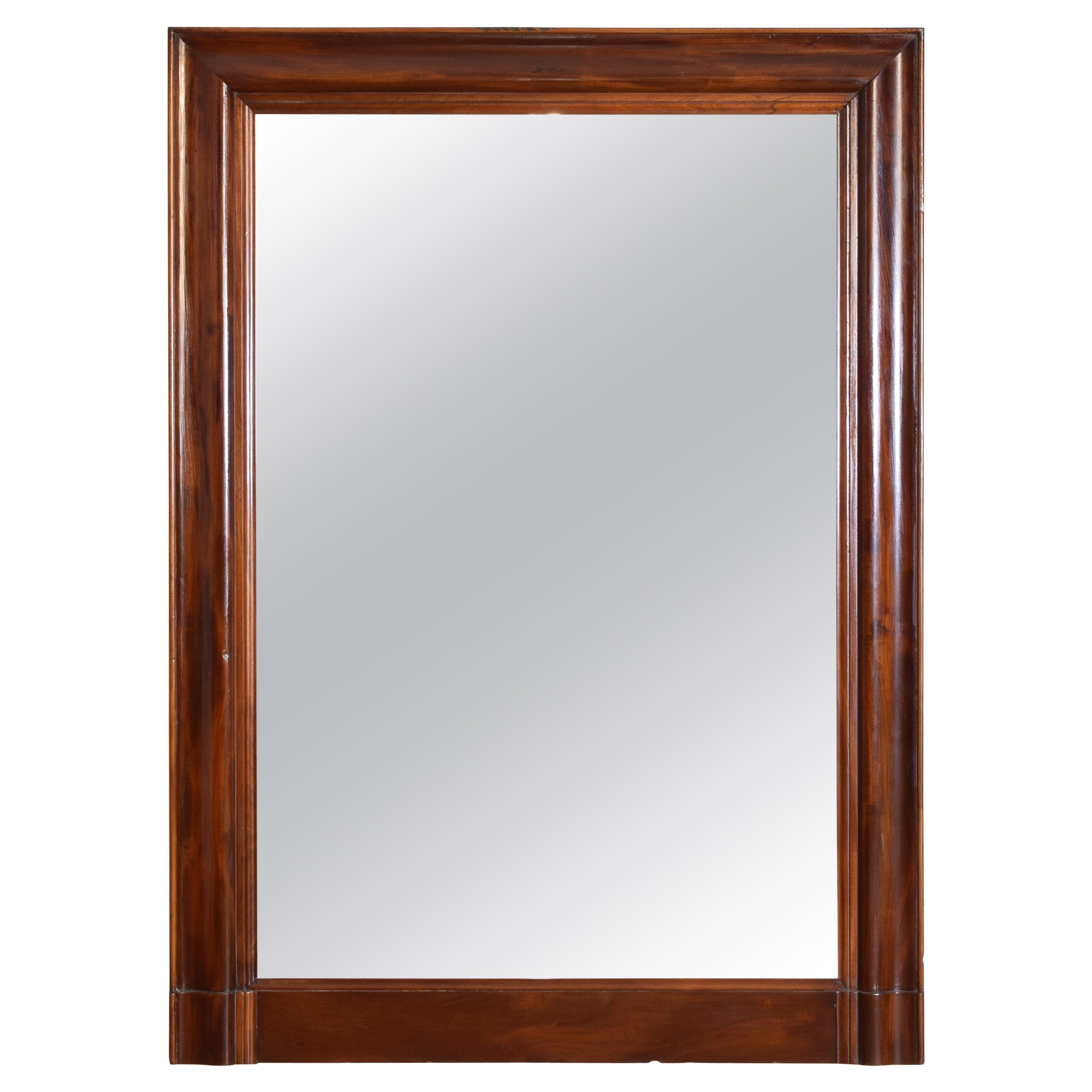 French Louis Philippe Period Shaped Cherrywood Wall Mirror, 2ndq 19th Century