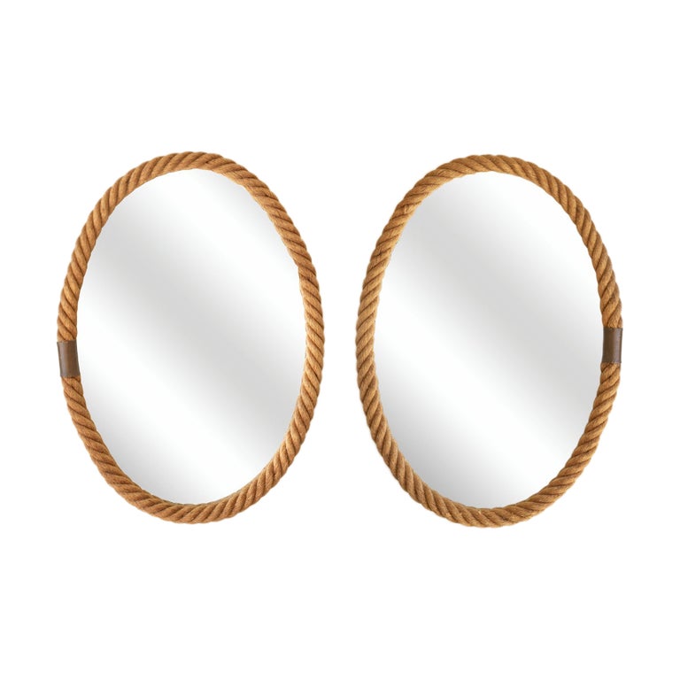 Large Rope Oval Mirror by For Sale at 1stDibs