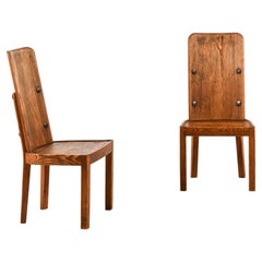 Pair of Side Chairs in Acid-Stained and Oiled Pine by Axel Einar Hjorth, 1932
