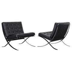 Pair of Ludwig Mies van der Rohe Barcelona Chairs for Knoll Studio