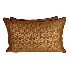 Pair of Richeleau Patterned Fortuny Rust & Gold Pillows 