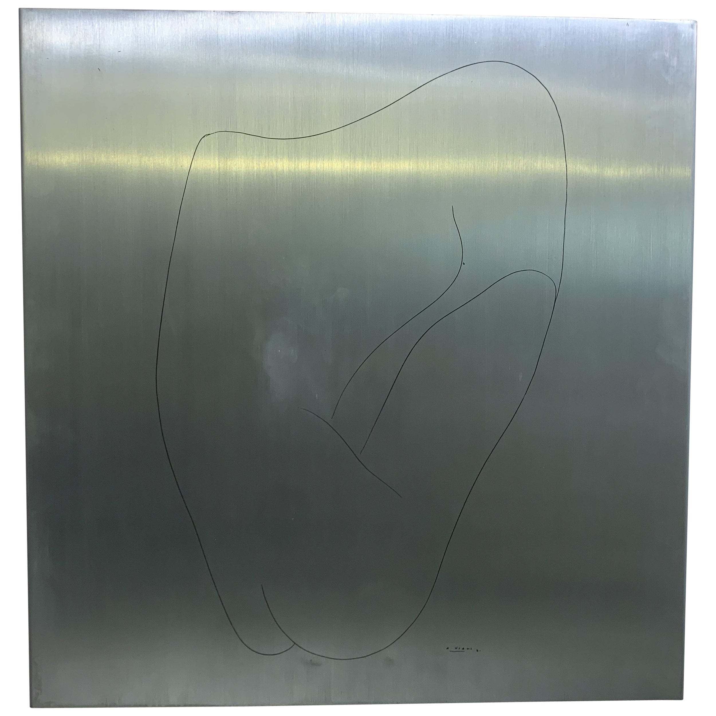 Mid-Century Aluminium Wall Panel by Alberto Viani, 1971, Signed and Numbered