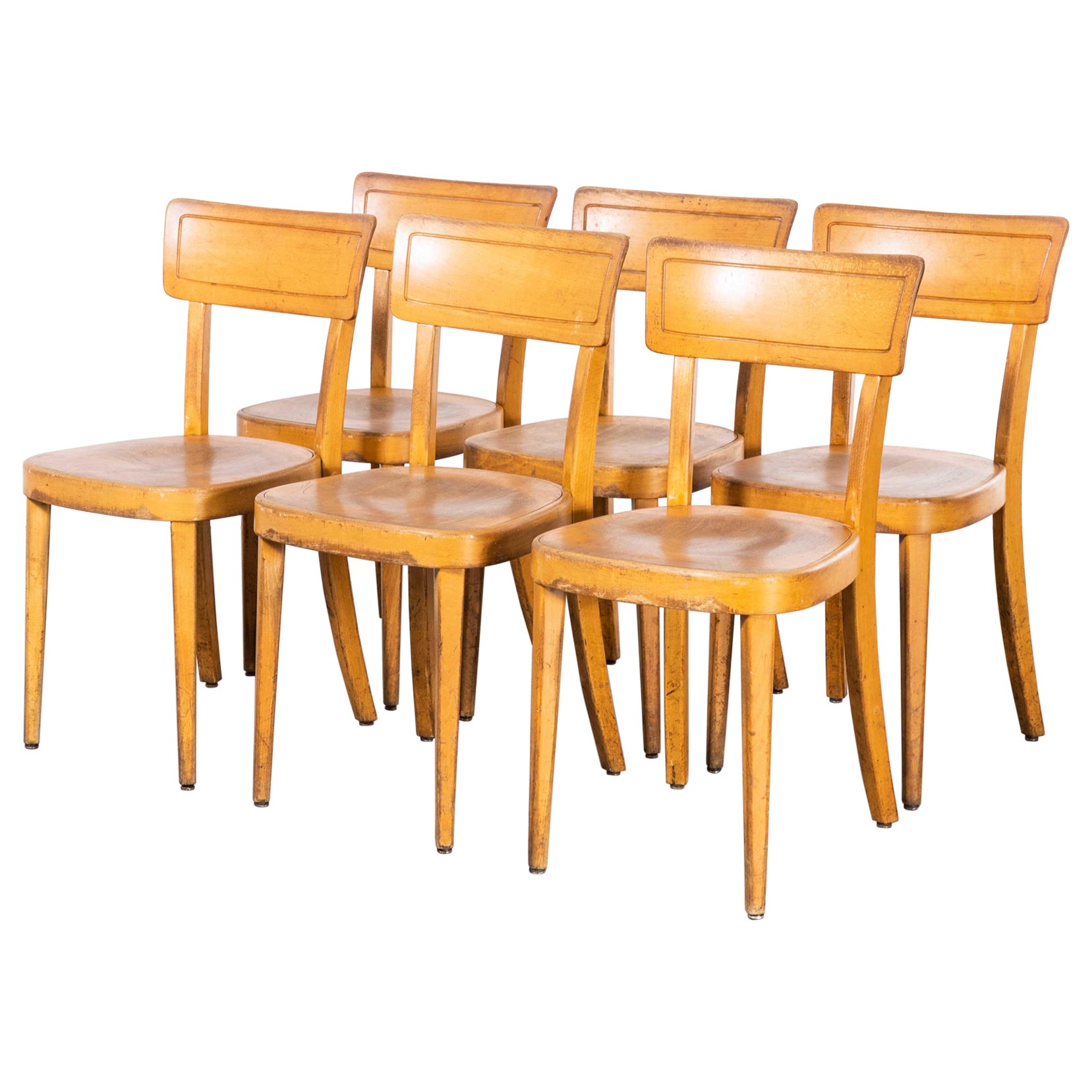 1960's Horgen Glarus Beech Saddle Back Dining Chairs - Set of Six