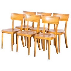 Used 1960's Horgen Glarus Beech Saddle Back Dining Chairs - Set of Six