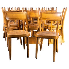 Vintage 1960's Horgen Glarus Beech Saddle Back Dining Chairs, Various Quantities Availa