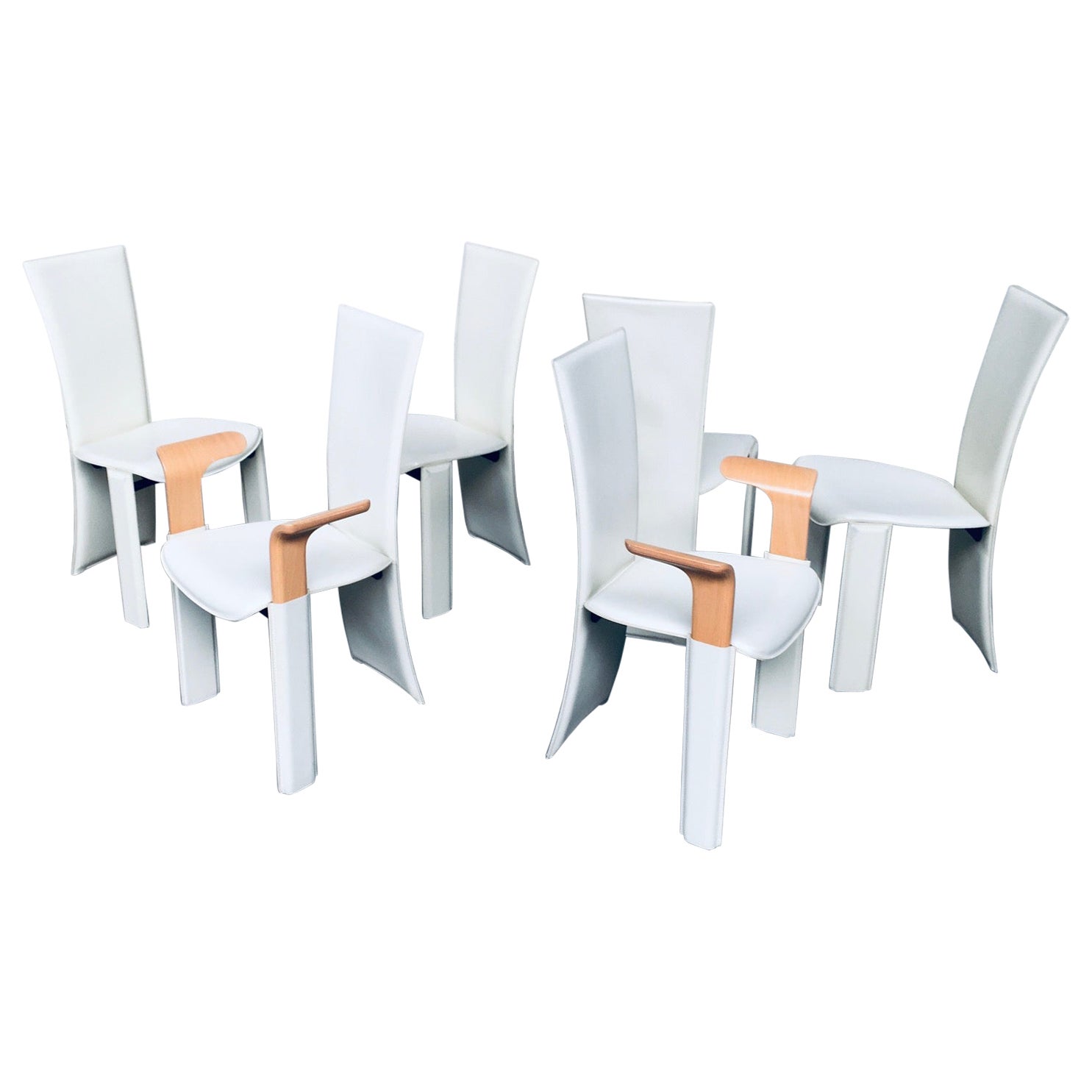 Postmodern Design Dining Chair set by Pietro Costantini, Italy 1980's For Sale