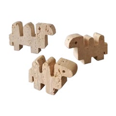 Set of 3 Travertine Camels by Fratelli Mannelli, 1960