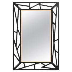 Miroir Konkret en bois laqué noir attribué à Yngve Ekström, années 1950
