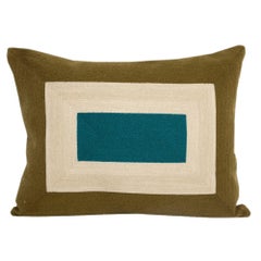 Modern Kilombo Home Embroidery Pillow Cushion Smart Olive Green & Petrol