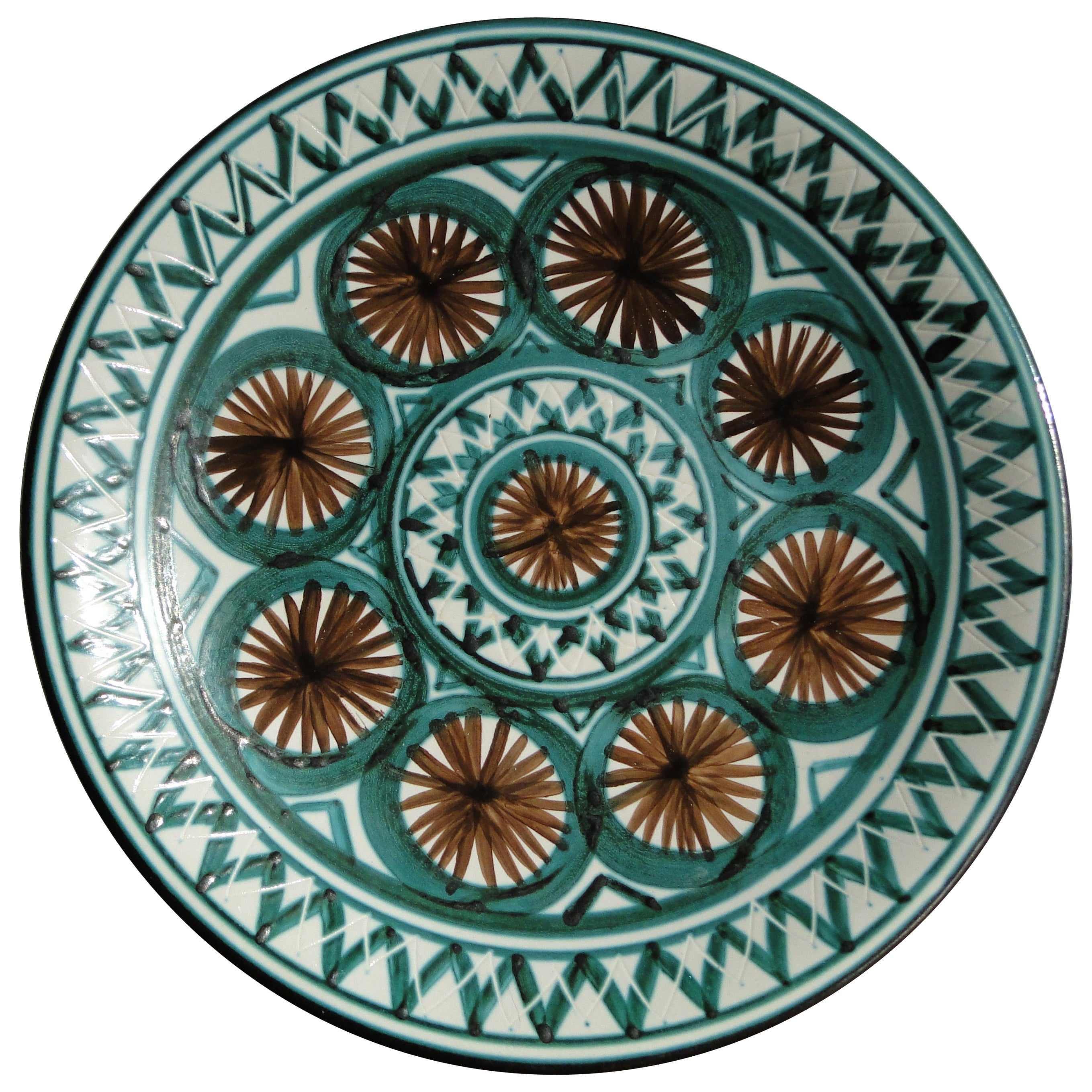 Robert Picault  Vallauris France Large Ceramic Plate  Mid Century