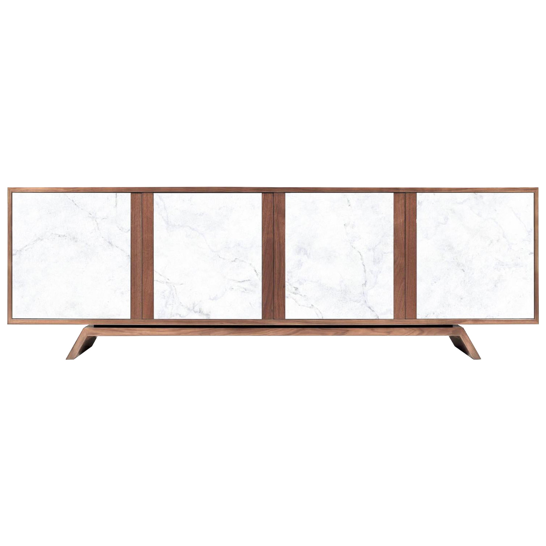 Butler Sideboard - Walnut  + Carrara Marble - 200cm