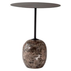 LATO LN8, Warm Black Steel & Marble Side Table by Luca Nichetto for &Tradition 