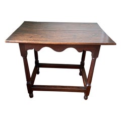 19th Century, English Oak Tavern Table with Bold Scalloped Skirt