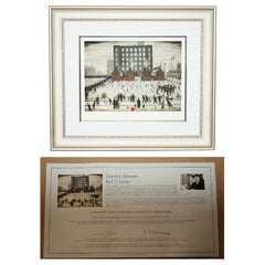 L S LOWRY SATURDAY AFTERNOON LIMITED EDITION PRINT 60/99 WiTH ALL DOCUMENTATION