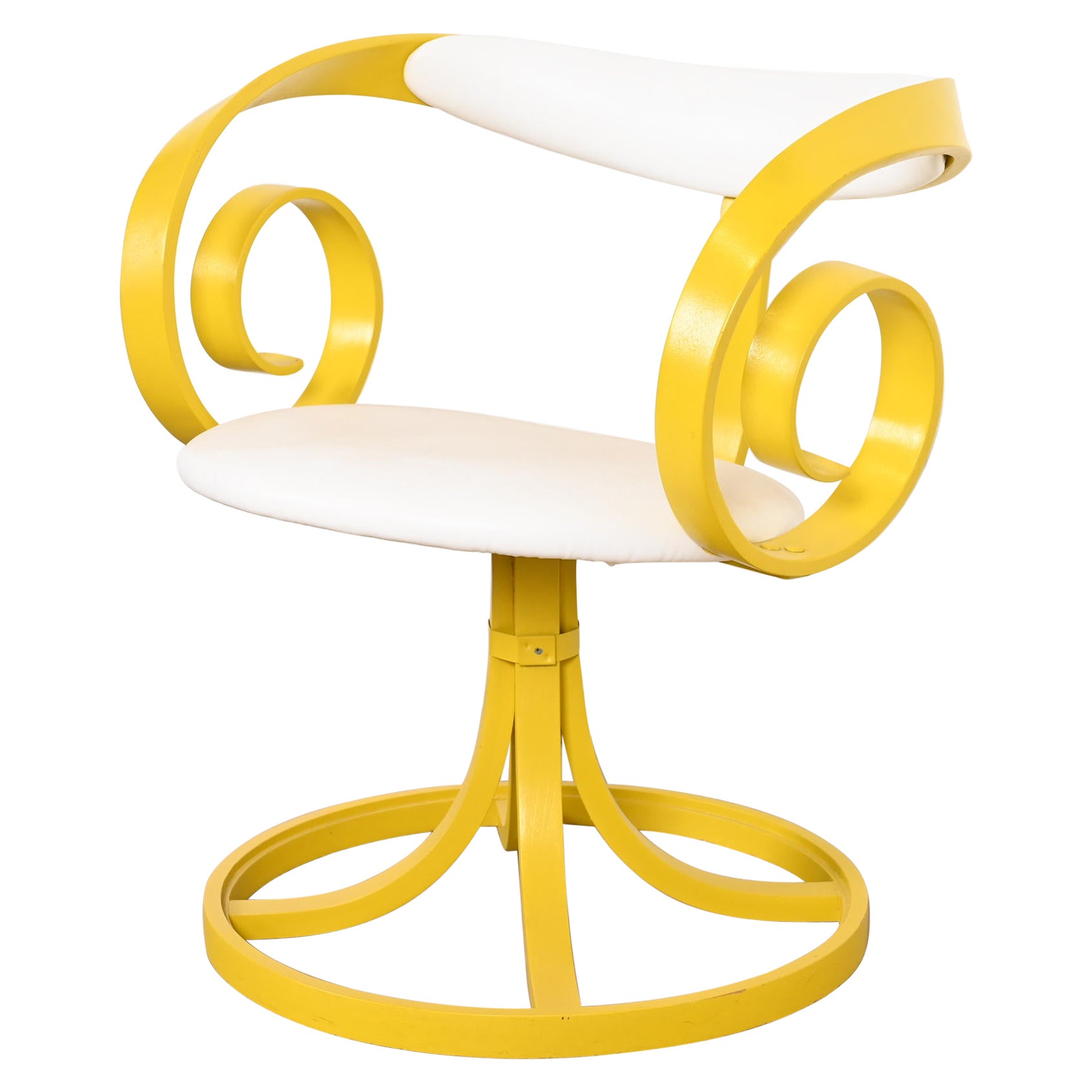 George Mulhauser for Plycraft Yellow Sultana Swivel Armchair For Sale