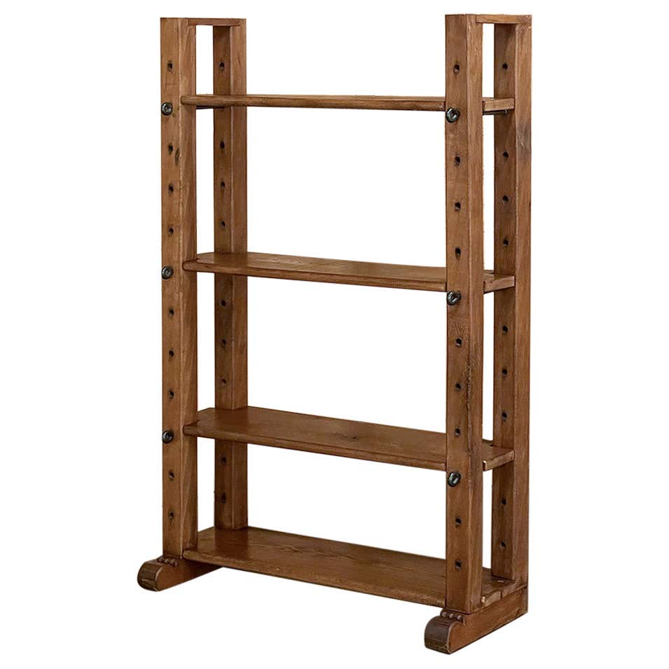 Rustic Distressed Pine Tall Open Bookcase Bookshelf For Sale at 1stDibs ...